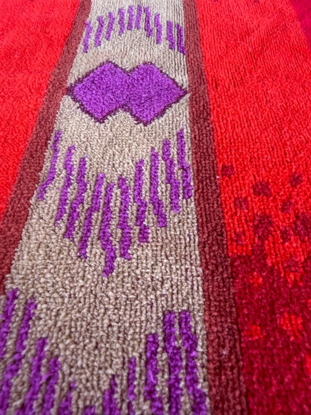 VTG Royal Terry Geometric Southwestern Large Beach Towel Colorful Brazil 34x67